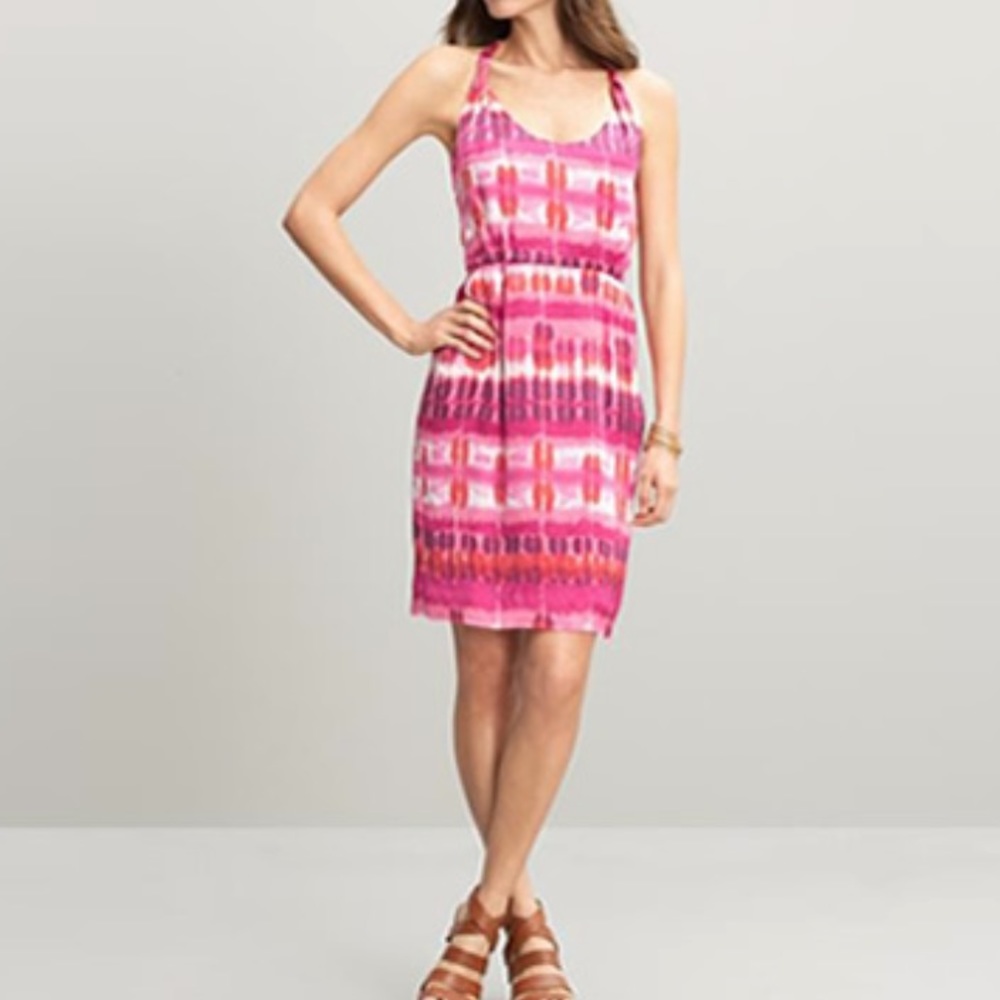Banana Republic Cross Cross Back Silk Dress